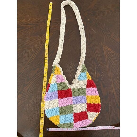 Boho Crocheted Shoulder Bag Purse Snap Closure NWOT - Picture 5 of 5